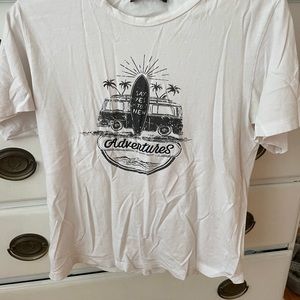 Mango say yes to new adventures white tee